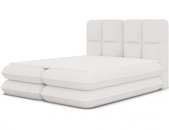 Foto CAMA TAPIZADA CON COLCHÓN ARCÓN Y TOPPER TONILA BLANCO