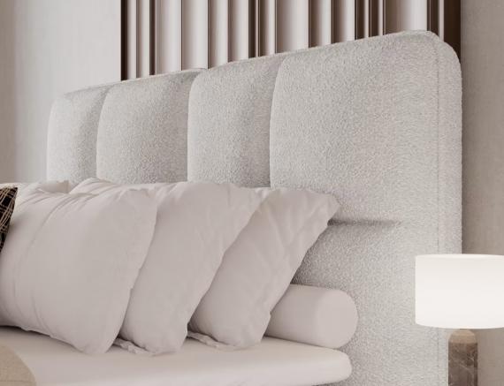 Foto CAMA TAPIZADA CON COLCHÓN ARCÓN Y TOPPER TONILA BLANCO