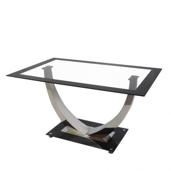 Foto MESA UNIQUE NEGRA PATA CROMADA