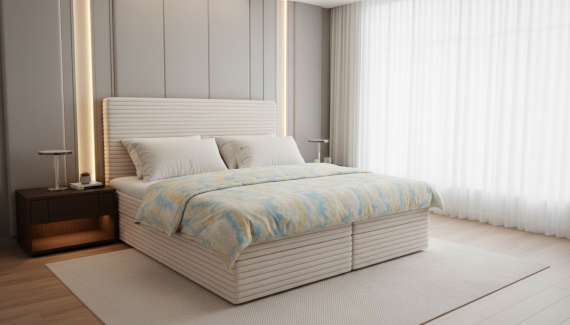 Foto Cama Boxspring Premium  PISA  160x200 – El Descanso de Lujo con Almacenaje Inteligente