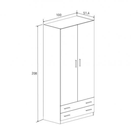 Foto ARMARIO 2PTAS. 2CAJONES GRANDES MOD. ELBA MAUVELLA-BEIG