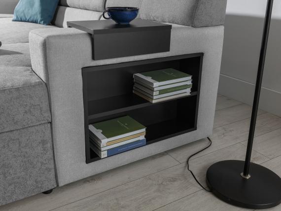 Foto Sofa U con cama - MARKOS, Gris oscuro/Gris claro 310cm x 159cm