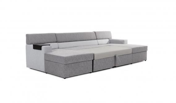 Foto Sofa U con cama - MARKOS, Gris oscuro/Gris claro 310cm x 159cm