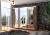 Photo Wardrobe with Mirror and LED Lighting, 250x215 cm Chocolate  Sliding - DIEGO