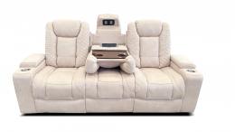 Juego de sillones relax electricos reclinables - altavoces con subwoofer - portavasos - cargador inalambico - luces LED - puerto usb - 2+3 plazas - beige - TEXAS