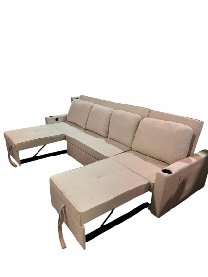 Foto Sofá cama 4 pl. moderno+USB+type-C+portavasos - Costa R 4 plazas - 284 cm