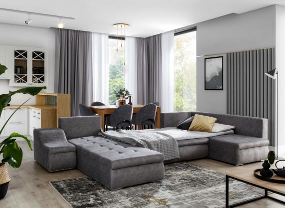 Foto Sofá cama+arcon, 351x200, beige/marron OFERTA - Giovanni