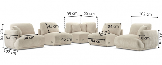 Foto Sofá modular - 285x285 - beige - CHACCO