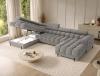 Foto SOFÁ GRANDE CON CAMA I ARCÓN I FORMA DE U I REPOSACABEZAS RECLINABLES I PATAS ALTAS 355 CM X 202 CM FERARIA GRIS OFERTA