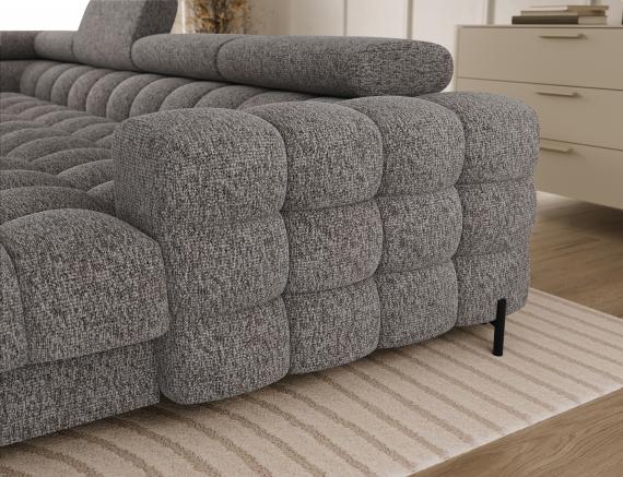 Foto SOFÁ GRANDE CON CAMA I ARCÓN I FORMA DE U I REPOSACABEZAS RECLINABLES I PATAS ALTAS 355 CM X 202 CM FERARIA GRIS OFERTA