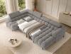 Foto SOFÁ GRANDE CON CAMA I ARCÓN I FORMA DE U I REPOSACABEZAS RECLINABLES I PATAS ALTAS 355 CM X 202 CM FERARIA GRIS OFERTA