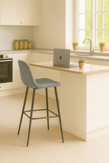 Foto PACK DE 2 TABURETES JAMES GRIS ACERO 65 CM