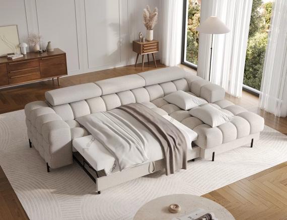 Foto Sofa cama+arcon - 285x181 - beige - tela - FELRO
