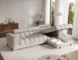 Sofa cama+arcon - 285x181 beige tela FELRO