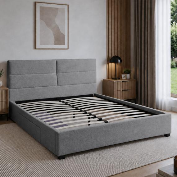 Foto CAMA TAPIZADA Gris - AUREA 160