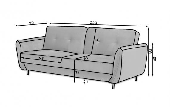 Foto Sofá cama gris 220cm - Bellis OFERTA