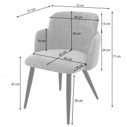 SILLA TAPIZADA CON REPOSABRAZOS - VELTO GRIS CLARO