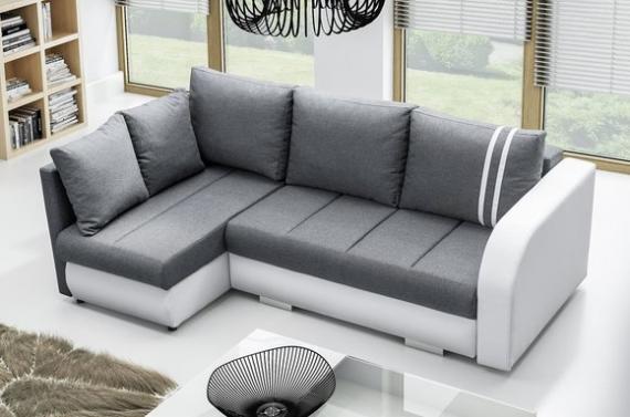 Foto Sofa cama+arcon R-CITY, Gris claro/Blanco, 232x144