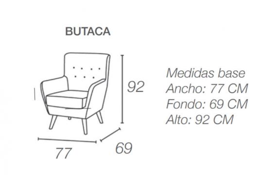 Foto BUTACA DE DISEÑO CON BOTONES NÓRDICOS VERDE AZULADO