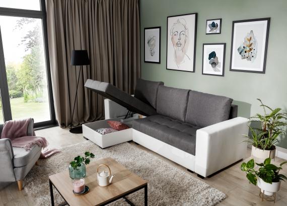 Foto Sofás cama reversible 237x150 Gris - Newark OFERTA