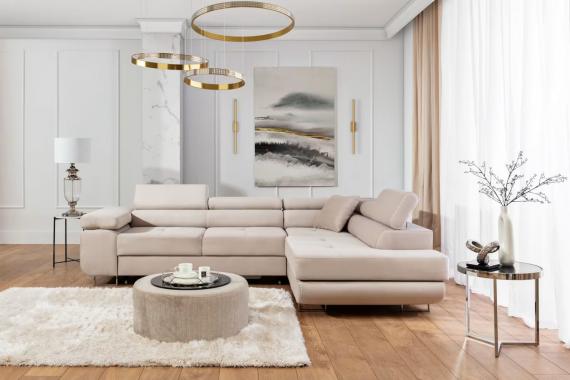 Foto SOFÁ CAMA CON ARCÓN 272 CM X 203 CM ANTON BEIGE OFERTA