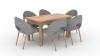 Foto Conjunto mesa de comedor extensible - 140/180 - 6 sillas - gris - RODOS 82L