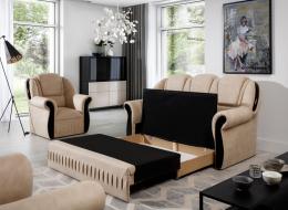 Set de salón de hogar 3 ( Sofa cama )+1+1 Beige/Marron OFERTA - Lord