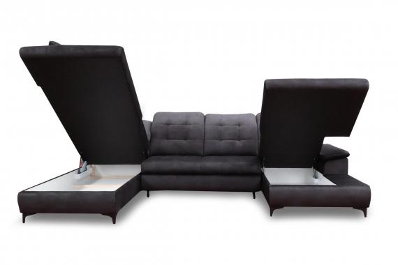 Foto SOFÁ GRANDE CON CAMA Y DOS ARCONES I FORMA DE U I REPOSACABEZAS RECLINABLES I PATAS ALTAS 330 CM X 212 CM