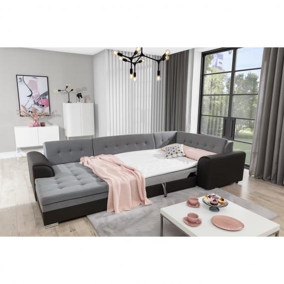 Foto Sofá cama rinconera - Damario, Gris/Tela, 340x190cm OFERTA