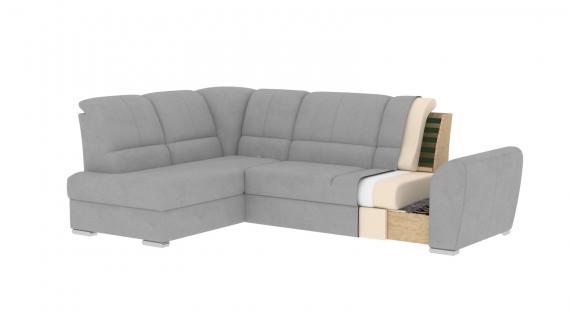 Foto Sofá cama esquinero extensible - SIBER, 270x186, Gris