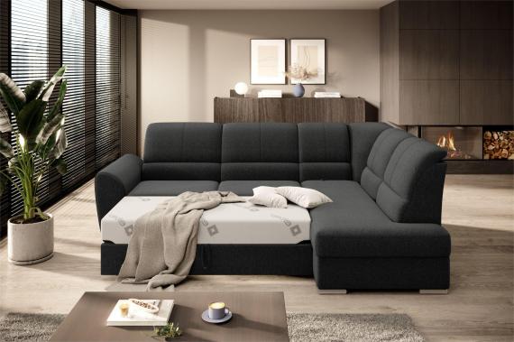 Foto Sofá cama esquinero extensible - SIBER, 270x186, Gris