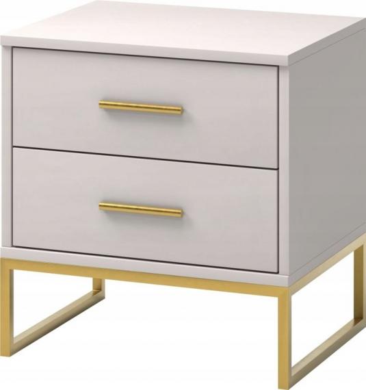 Foto Conjunto de dormitorio moderno: cama+cabecero, 2 mesitas, cómoda, armario - KASZMIR