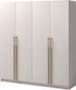 Foto Conjunto de dormitorio moderno: cama+cabecero, 2 mesitas, cómoda, armario - KASZMIR