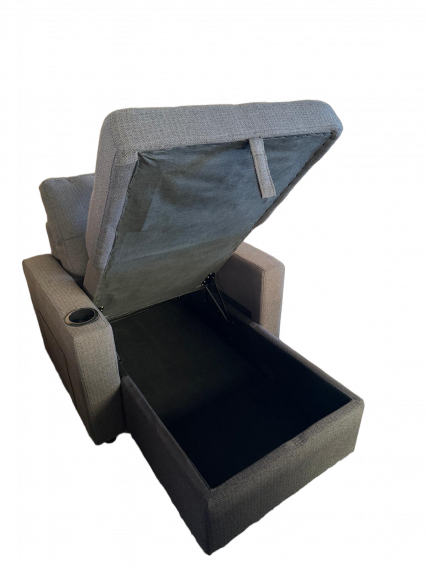 Foto Chaise Longue con arcon de almacenamiento+USB+type-C+portavasos 95x135 cm COSTA
