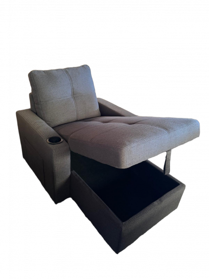 Foto Chaise Longue con arcon de almacenamiento+USB+type-C+portavasos 95x135 cm COSTA
