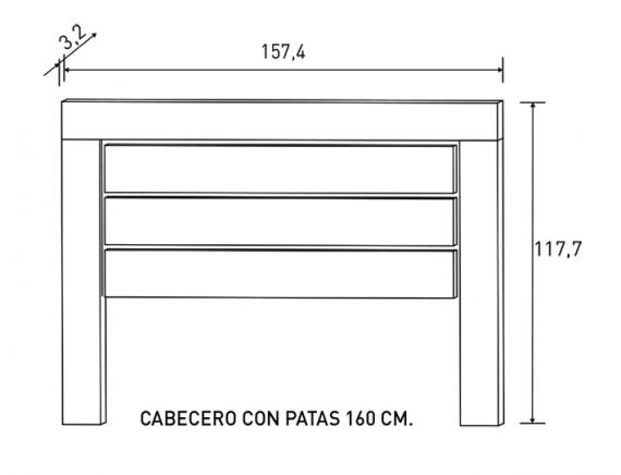 Foto CABECERO CON PATAS 160 CM. RONCAL DOR TRUFA-CAÑON BLANCO