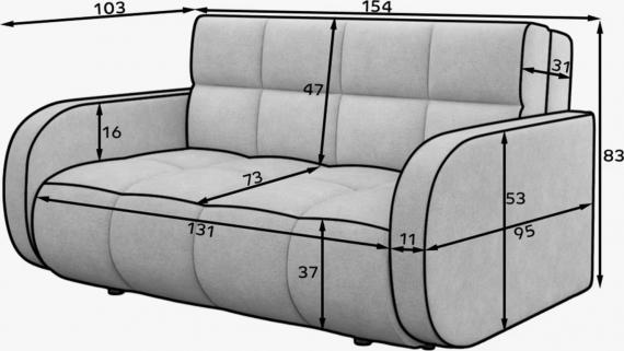 Foto Sofá cama - 154x103 - blanco - 3 plazas - Deverio