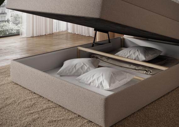 Foto Cama continental beige oscuro - KASPED
