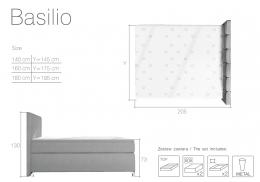Cama con luces LED, tapizada, arcones, colchón, cabecero y topper 140 x 200cm – Basilio, Gris
