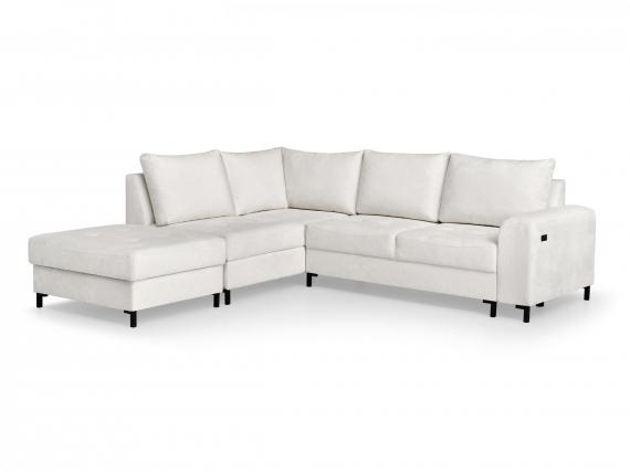 Foto Sofá cama+arcon con puf+USB 260x170 ( puf 95x78 )  - BRANDO L, Crema