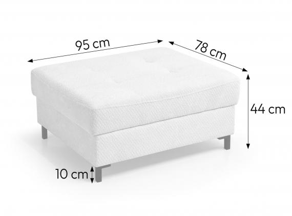 Foto Sofá cama+arcon con puf+USB 260x170 ( puf 95x78 )  - BRANDO L, Crema