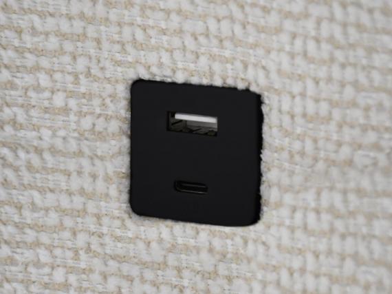 Foto Sofá cama+arcon con puf+USB 260x170 ( puf 95x78 )  - BRANDO L, Crema