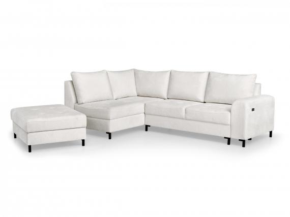 Foto Sofá cama+arcon con puf+USB 260x170 ( puf 95x78 )  - BRANDO L, Crema