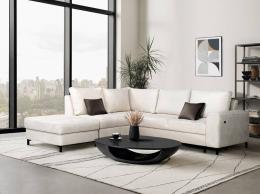 Sofá cama+arcon con puf+USB 260x170 ( puf 95x78 )  - BRANDO L, Crema