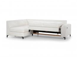 Sofá cama+arcon con puf+USB 260x170 ( puf 95x78 )  - BRANDO L, Crema