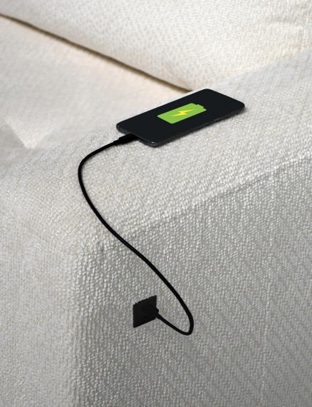 Foto Sofá cama+arcon con puf+USB 260x170 ( puf 95x78 )  - BRANDO L, Crema