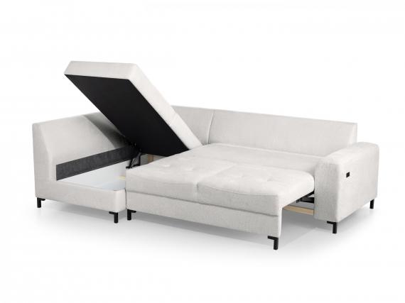 Foto Sofá cama+arcon con puf+USB 260x170 ( puf 95x78 )  - BRANDO L, Crema