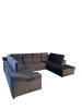 Foto Sofá en forma de U - Angela. Cama extraíble y reposacabezas reclinables. 7 plazas, gris, 335x260