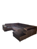 Foto Sofá en forma de U - Angela. Cama extraíble y reposacabezas reclinables. 7 plazas, gris, 335x260