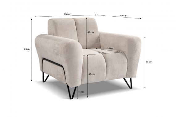 Foto Sillon - 1 plaza - crema - VOLARE